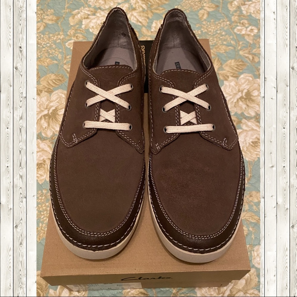 Clarks Gosler Edge Taupe Suede men’s shoes size 11